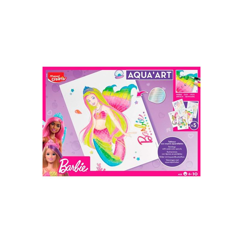 907063 MAPED MAXI SET CREATIVO AQUA´ART BARBIE +6 AÑOS