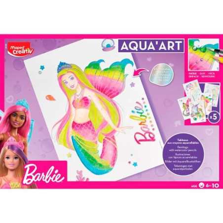 907063 MAPED MAXI SET CREATIVO AQUA´ART BARBIE +6 AÑOS