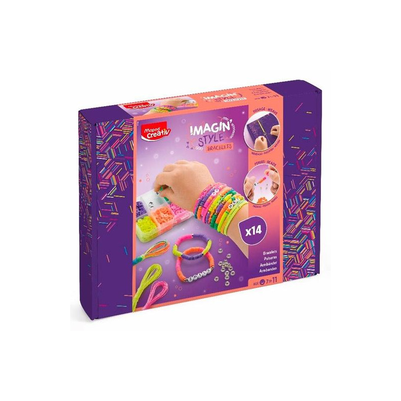 907404 MAPED SET CREATIVO IMAGIN STYLE PULSERAS NEON +7 AÑOS