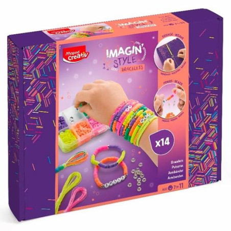 907404 MAPED SET CREATIVO IMAGIN STYLE PULSERAS NEON +7 AÑOS