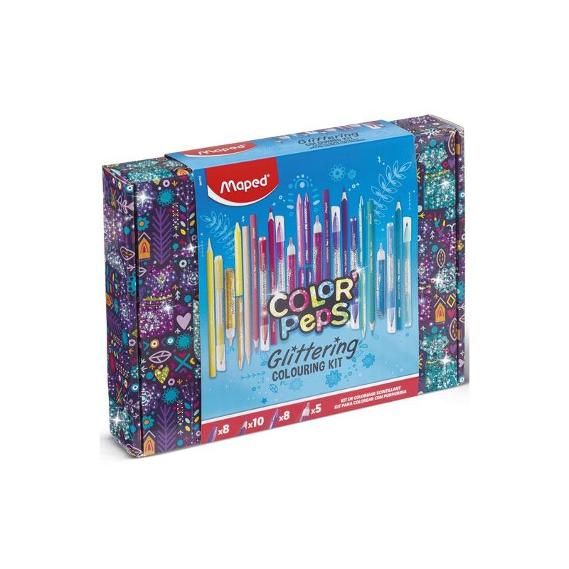 984722 MAPED KIT DE COLOREADO BRILLANTE GLITTERING COLORES SURTIDOS