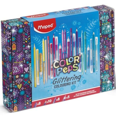 984722 MAPED KIT DE COLOREADO BRILLANTE GLITTERING COLORES SURTIDOS