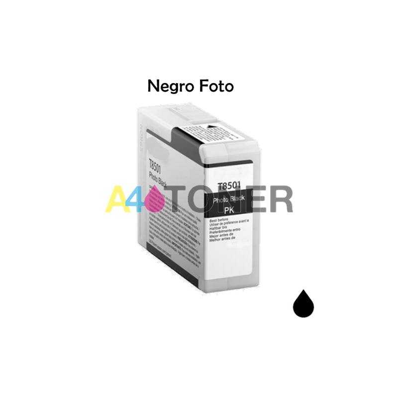 Cartucho de tinta T8501 photo negro compatible con C13T850100