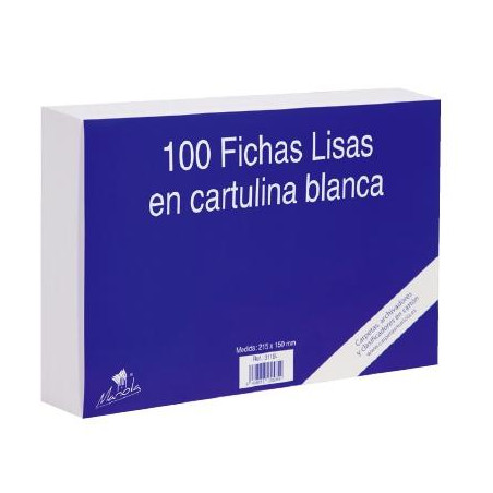 3111L MARIOLA FICHA LISA 95X65MM CARTULINA 180GR BLANCO PAQUETE DE 100