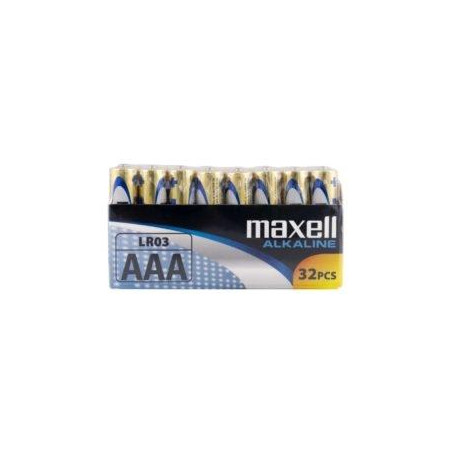 LR03-32PK PACK SHRIN MAXELL PILAS ALCALINAS AAA - LR03- PACK 32 UDS