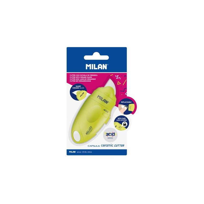 BWM10337Y MILAN CUTTER HOJA CERÁMICA CAPSULE SERIE ACID BLÍSTER AMARILLO