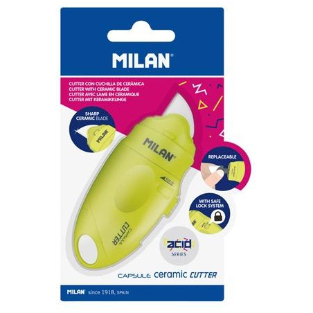 BWM10337Y MILAN CUTTER HOJA CERÁMICA CAPSULE SERIE ACID BLÍSTER AMARILLO