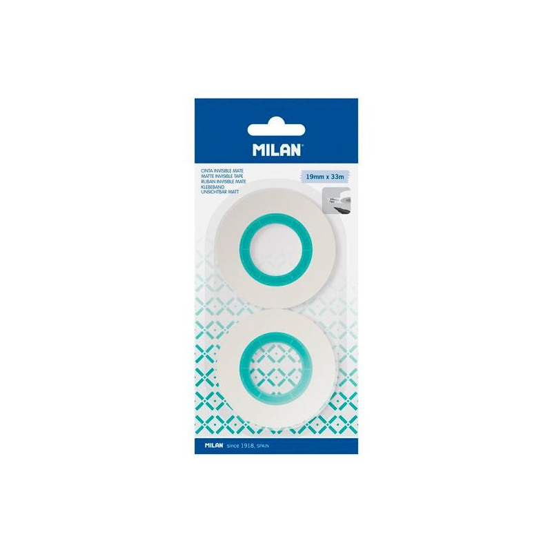 BWM10482 MILAN CINTA ADHESIVA INVISIBLE MATE ROLLO 19MM X 33M BLÍSTER 2 UD