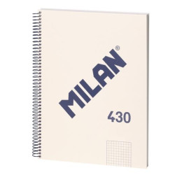 57143E80BG MILAN LIBRETA CON ESPIRAL A4 80H PAPEL 95GR CUADRICULADO 5X5MM SERIE 1918 BEIGE