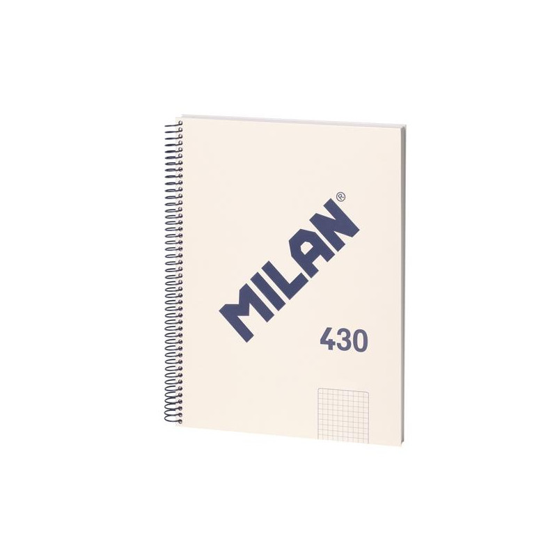 57143E80BG MILAN LIBRETA CON ESPIRAL A4 80H PAPEL 95GR CUADRICULADO 5X5MM SERIE 1918 BEIGE