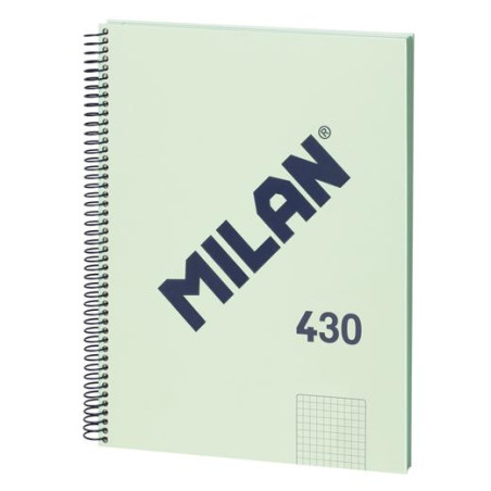 57143E80GR MILAN LIBRETA CON ESPIRAL A4 80H PAPEL 95GR CUADRICULADO 5X5MM SERIE 1918 VERDE