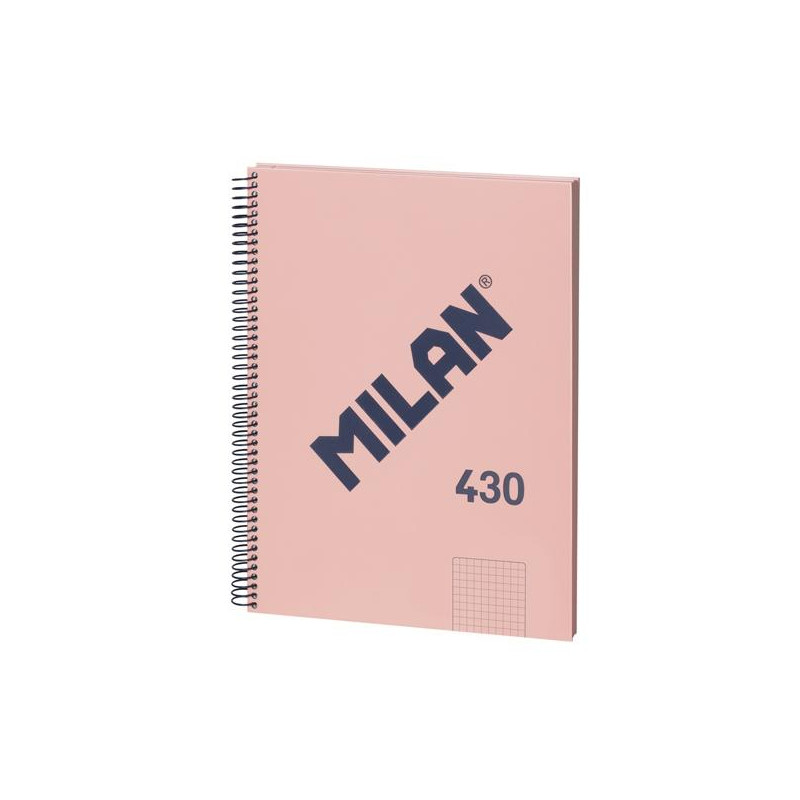 57143E80P MILAN LIBRETA CON ESPIRAL A4 80H PAPEL 95GR CUADRICULADO 5X5MM SERIE 1918 ROSA