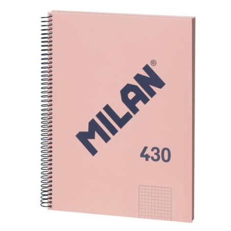 57143E80P MILAN LIBRETA CON ESPIRAL A4 80H PAPEL 95GR CUADRICULADO 5X5MM SERIE 1918 ROSA