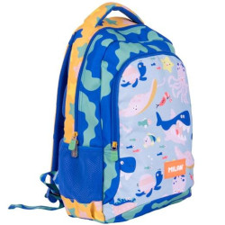 624601BD MILAN MOCHILA ESCOLAR 2 CREMALLERAS 21L SERIE ESPECIAL BLUE ODYSSEY