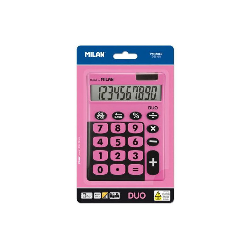 150610TDPBL MILAN CALCULADORA TOUCH DUO 10 DIGITOS DUAL BLISTER ROSA