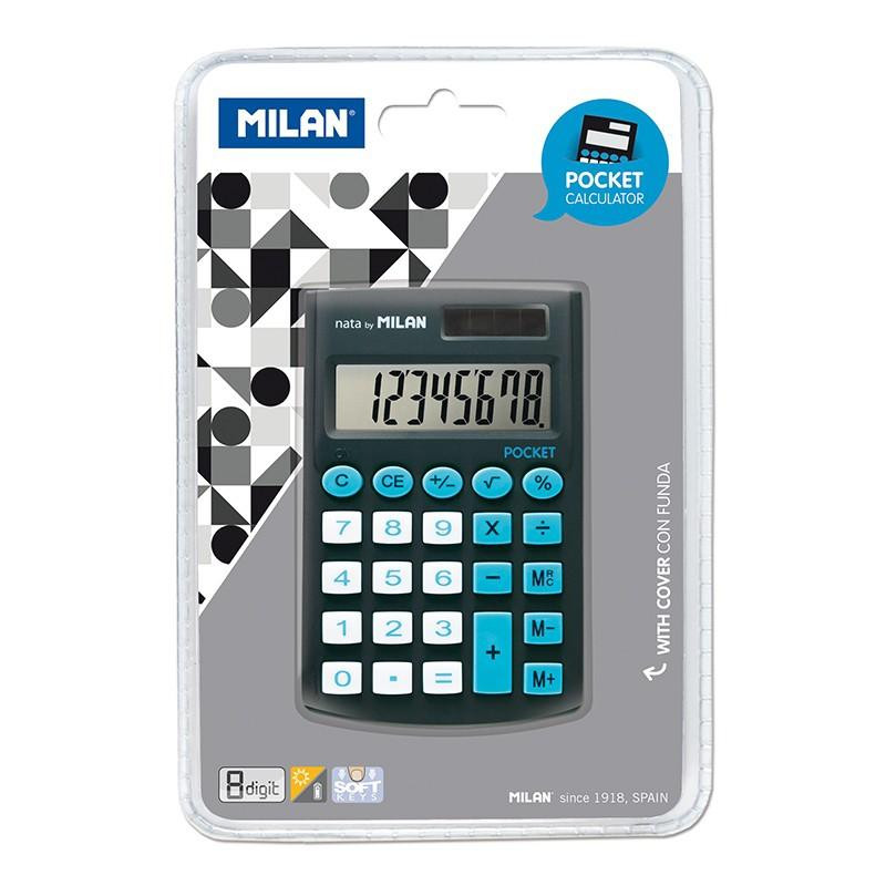 150908KBL MILAN CALCULADORA NEGRO POCKET 8 DIGITOS DUAL BLISTER