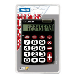 151708BL MILAN CALCULADORA NEGRO 8 DIGITOS DUAL BLISTER