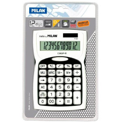 152012BL MILAN CALCULADORA 12 DIGITOS DUAL BLISTER BLANCO/NEGRO