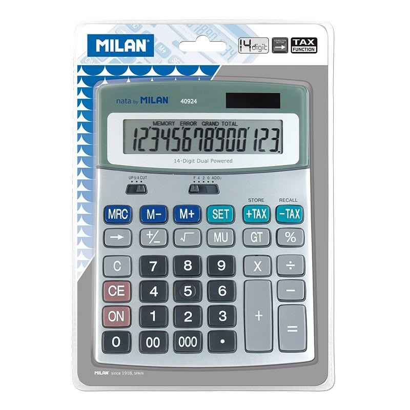 40924BL MILAN CALCULADORA METÁLICA 14 DIGITOS DUAL BLISTER