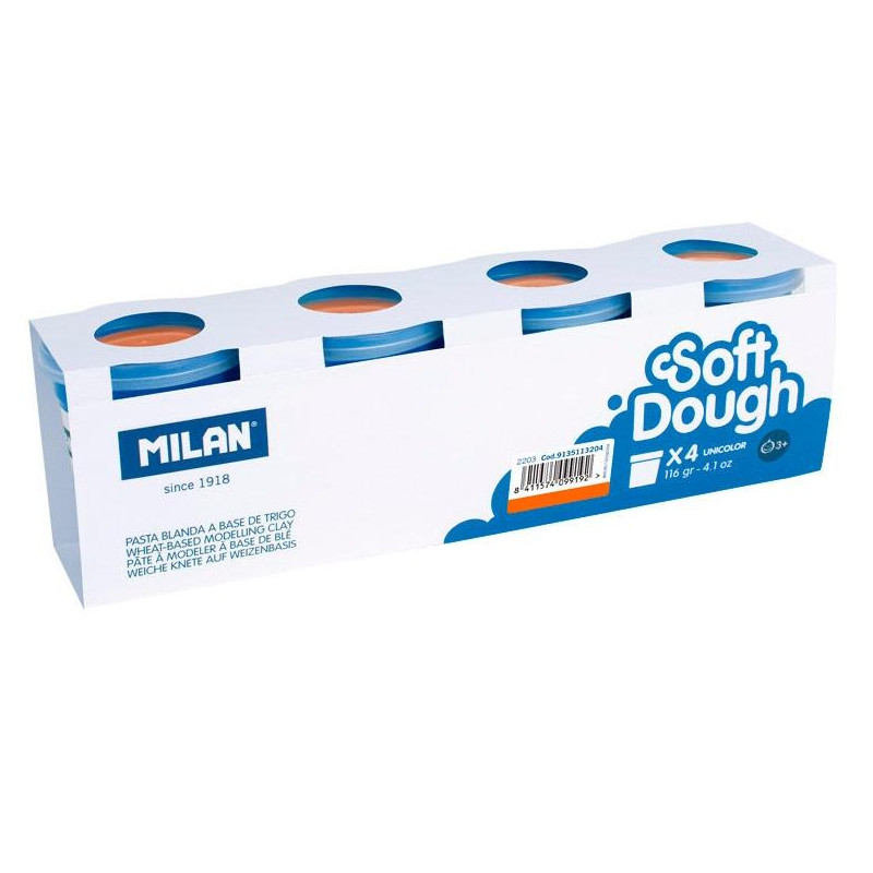 9135113204 MILAN PASTA BLANDA SOFT DOUGH CAJA 4 BOTES 116GR NARANJA