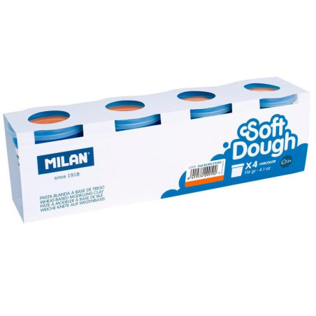 9135113204 MILAN PASTA BLANDA SOFT DOUGH CAJA 4 BOTES 116GR NARANJA