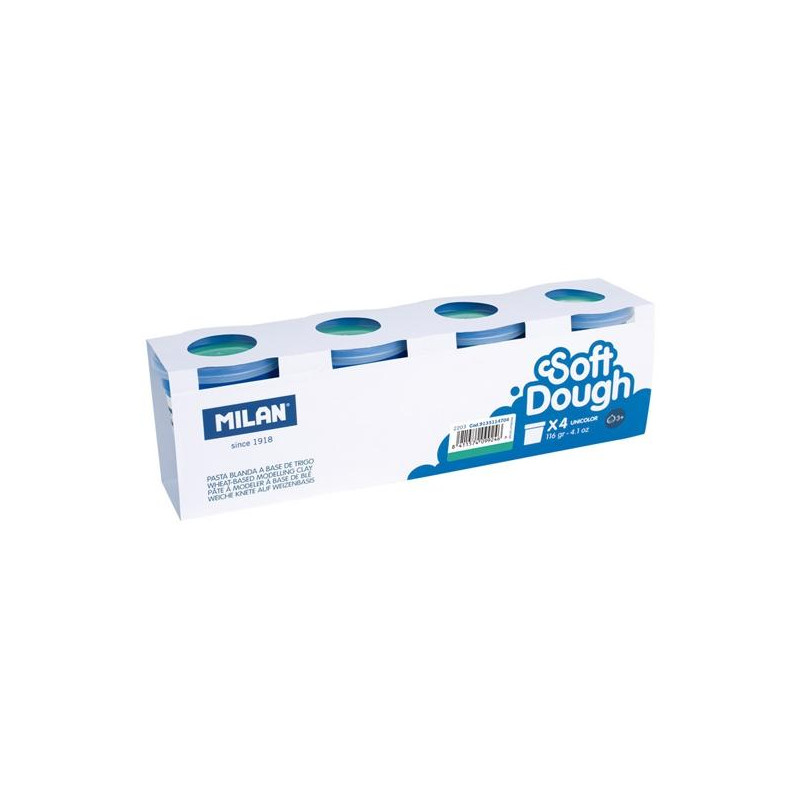 9135114704 MILAN PASTA BLANDA SOFT DOUGH CAJA 4 BOTES 116GR TURQUESA