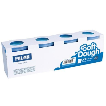 9135115204 MILAN PASTA BLANDA SOFT DOUGH CAJA 4 BOTES 116GR AZUL