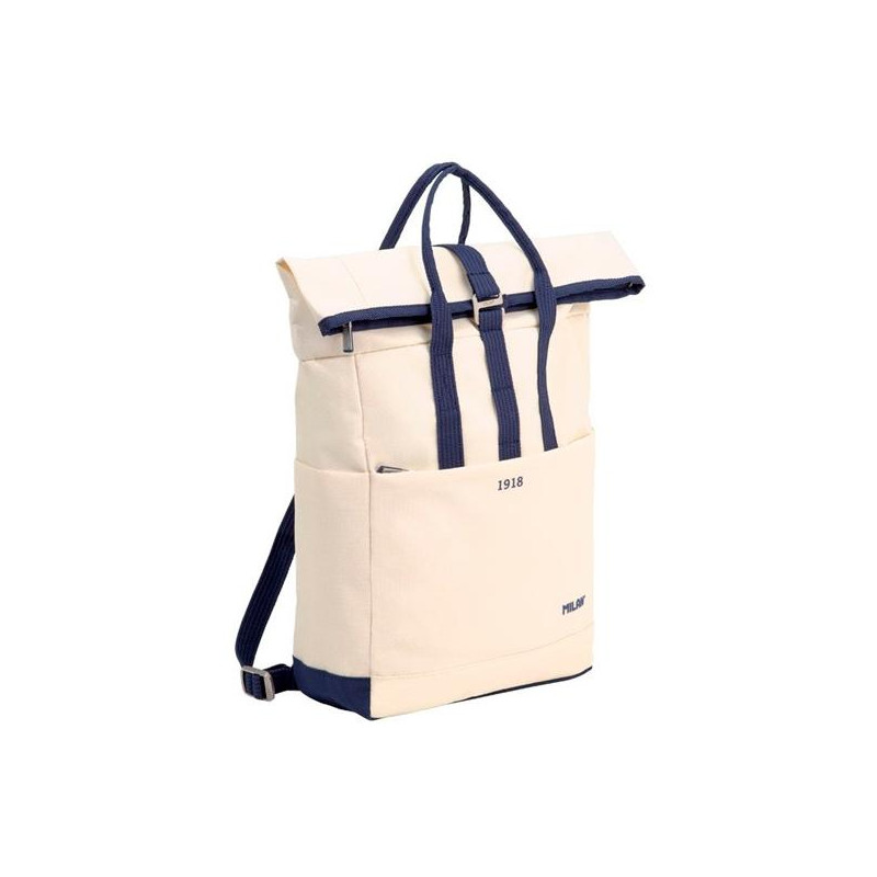 624302SNCBG MILAN MOCHILA URBANA C/CIERRE SUPERIOR ENRROLLABLE 10L SERIE 1918 BEIGE