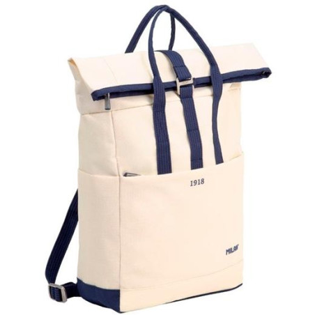 624302SNCBG MILAN MOCHILA URBANA C/CIERRE SUPERIOR ENRROLLABLE 10L SERIE 1918 BEIGE