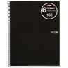 MR2824 MIQUELRIUS CUADERNO ESPIRAL 150H A4 5X5MM 70GR 4 TALADROS MICROPERFORADO 6 BANDAS COLOR TAPA PP NEGRO