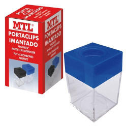 79290 MTL PORTACLIPS IMANTADO DEPÓSITO TRANSPARENTE PLÁSTICO EMBOCADURA AZUL