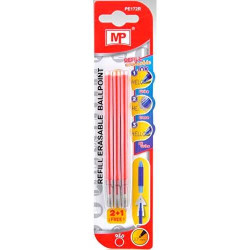 PE172R RECAMBIO BOLÍGRAFO TINTA BORRABLE RETRÁCTIL 0.7MM ROJO BLÍSTER 3 UD