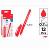 PE212R-S BOLIGRAFO TINTA BORRABLE CON CAPUCHÓN 0.7MM ROJO