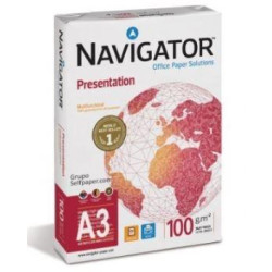 NAVI100  A3 NAVIGATOR PAPEL FOTOCOPIADORA DIN A3 100GR PAQUETE DE 500 HOJAS BLANCO