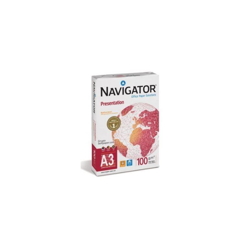 NAVI100  A3 NAVIGATOR PAPEL FOTOCOPIADORA DIN A3 100GR PAQUETE DE 500 HOJAS BLANCO