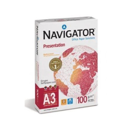 NAVI100  A3 NAVIGATOR PAPEL FOTOCOPIADORA DIN A3 100GR PAQUETE DE 500 HOJAS BLANCO