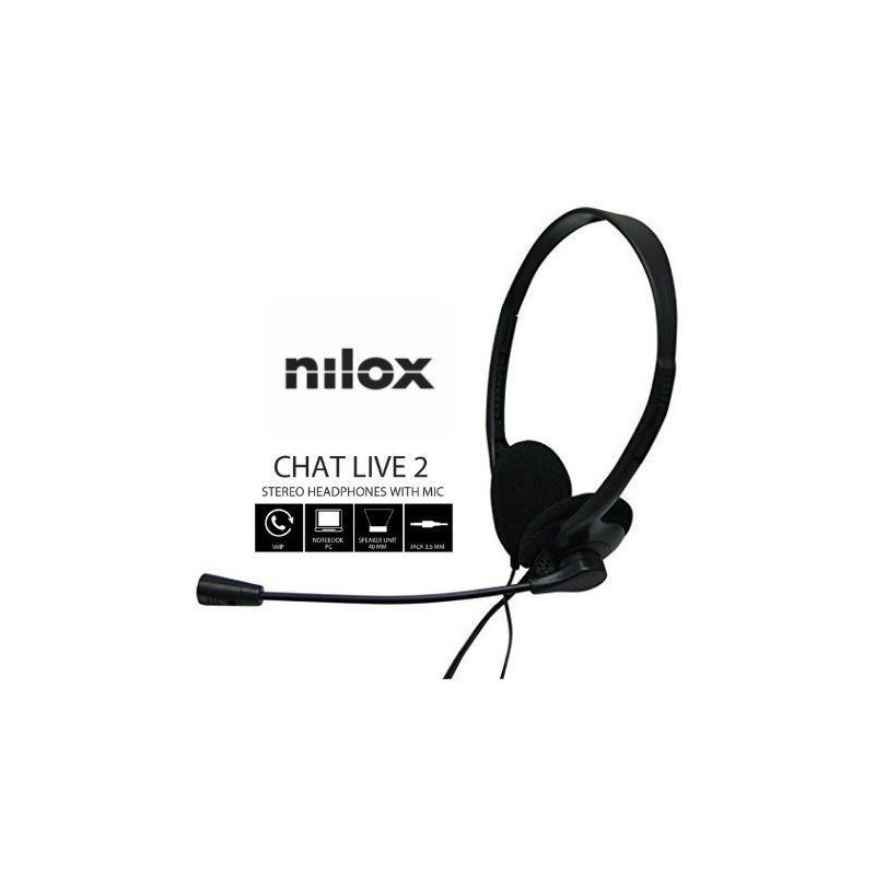 NXCM0000004 NILOX AURICULARES MICRÓFONO CHAT LIVE 2 C/ CABLE JACK 3.5MM NEGRO