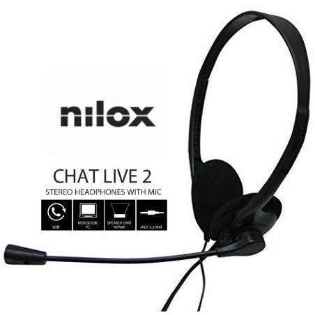 NXCM0000004 NILOX AURICULARES MICRÓFONO CHAT LIVE 2 C/ CABLE JACK 3.5MM NEGRO