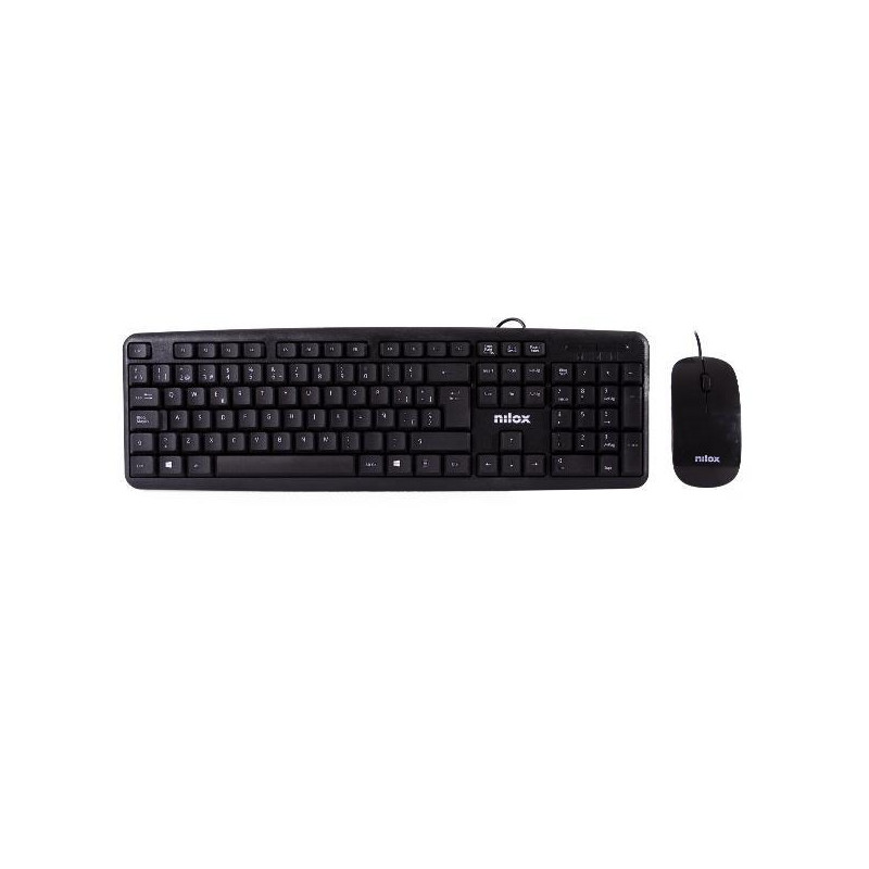 NXKME000004 NILOX COMBO TECLADO + RATÓN FLAT CABLE USB NEGRO