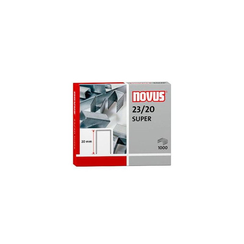 042-0240 NOVUS GRAPAS SUPER 23/20 PARA GRAPADORAS DE GRUESOS CAJA 1000 UD