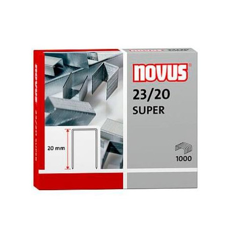 042-0240 NOVUS GRAPAS SUPER 23/20 PARA GRAPADORAS DE GRUESOS CAJA 1000 UD