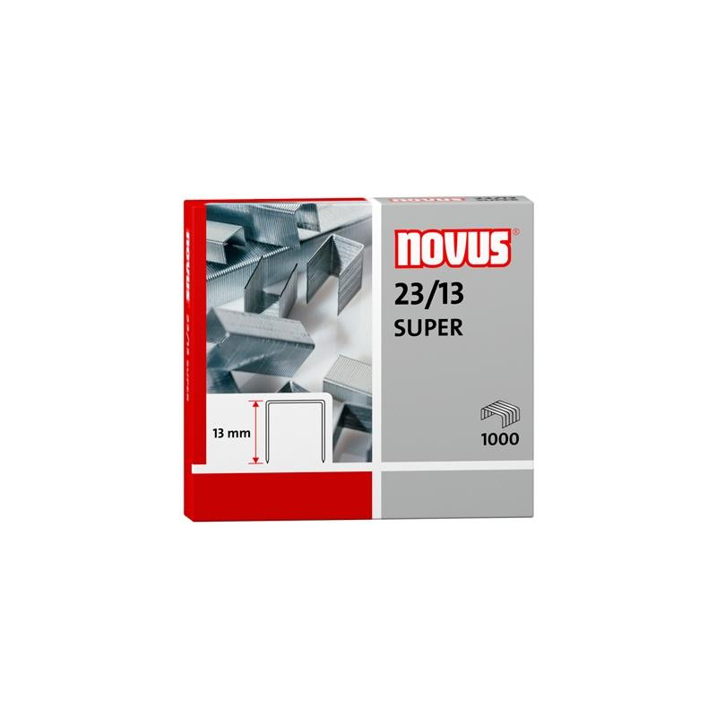 042-0533 NOVUS GRAPAS SUPER 23/13 PARA GRAPADORAS DE GRUESOS CAJA 1000 UD