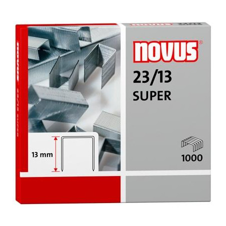 042-0533 NOVUS GRAPAS SUPER 23/13 PARA GRAPADORAS DE GRUESOS CAJA 1000 UD