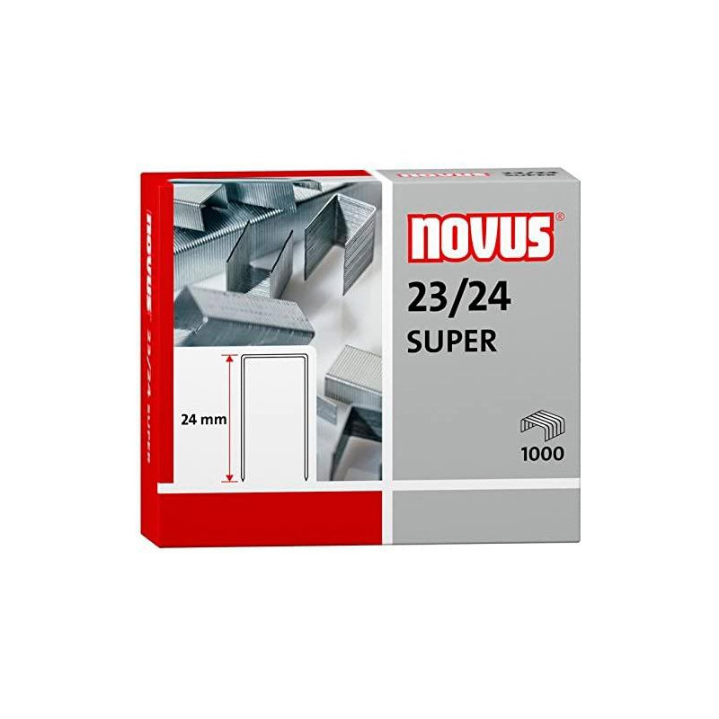 042-0644 NOVUS GRAPAS SUPER 23/24 PARA GRAPADORAS DE GRUESOS CAJA 1000 UD