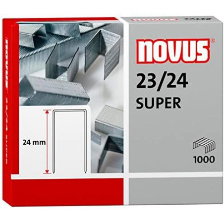 042-0644 NOVUS GRAPAS SUPER 23/24 PARA GRAPADORAS DE GRUESOS CAJA 1000 UD