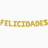 113-1190 OH YEAH GUIRNALDA DE GLOBOS CON LETRAS "FELICIDADES" 41CM ORO METALIZADO