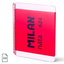 57043E80P MILAN CUADERNO ESPIRAL A4 80H 95GR 5X5MM TAPA DURA COLECCIÓN NATA® 624 SINCE 1918 ROSA