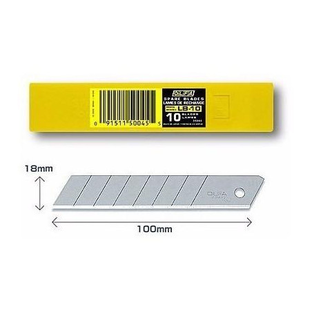 LB-10 OLFA REPUESTO CUTTER 100X18MM / CUCHILLA FRACTURABLE 10 CUCHILLAS