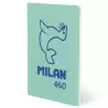 57252G24GR460 MILAN LIBRETA GRAPADA A5 24H PAPEL BLANCO 95GR LÍNEA 7MM COLECCIÓN 460 SINCE 1918 VERDE