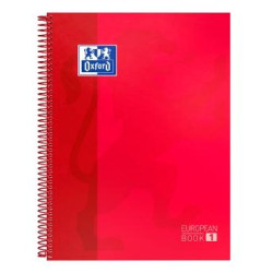 100430198 OXFORD CUADERNO CLASSIC EUROPEANBOOK 1 WRITE&ERASE 80H A4+ 5X5MM MICROPERFORADO T/EXTRADURA PACK 5 UD ROJO